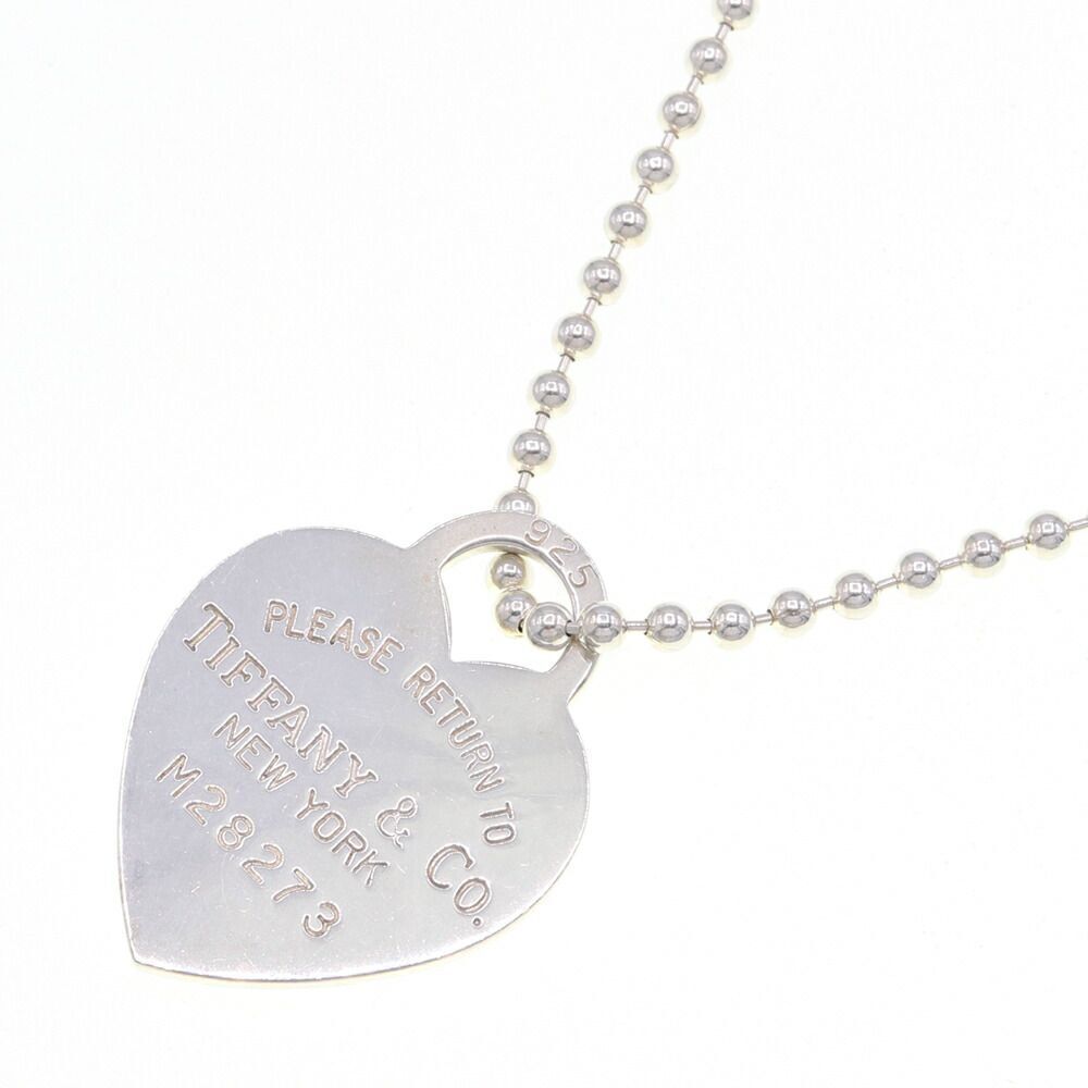 Tiffany Co to Necklace Heart Sterling Silver Pendant Accessory Long Ball Chain